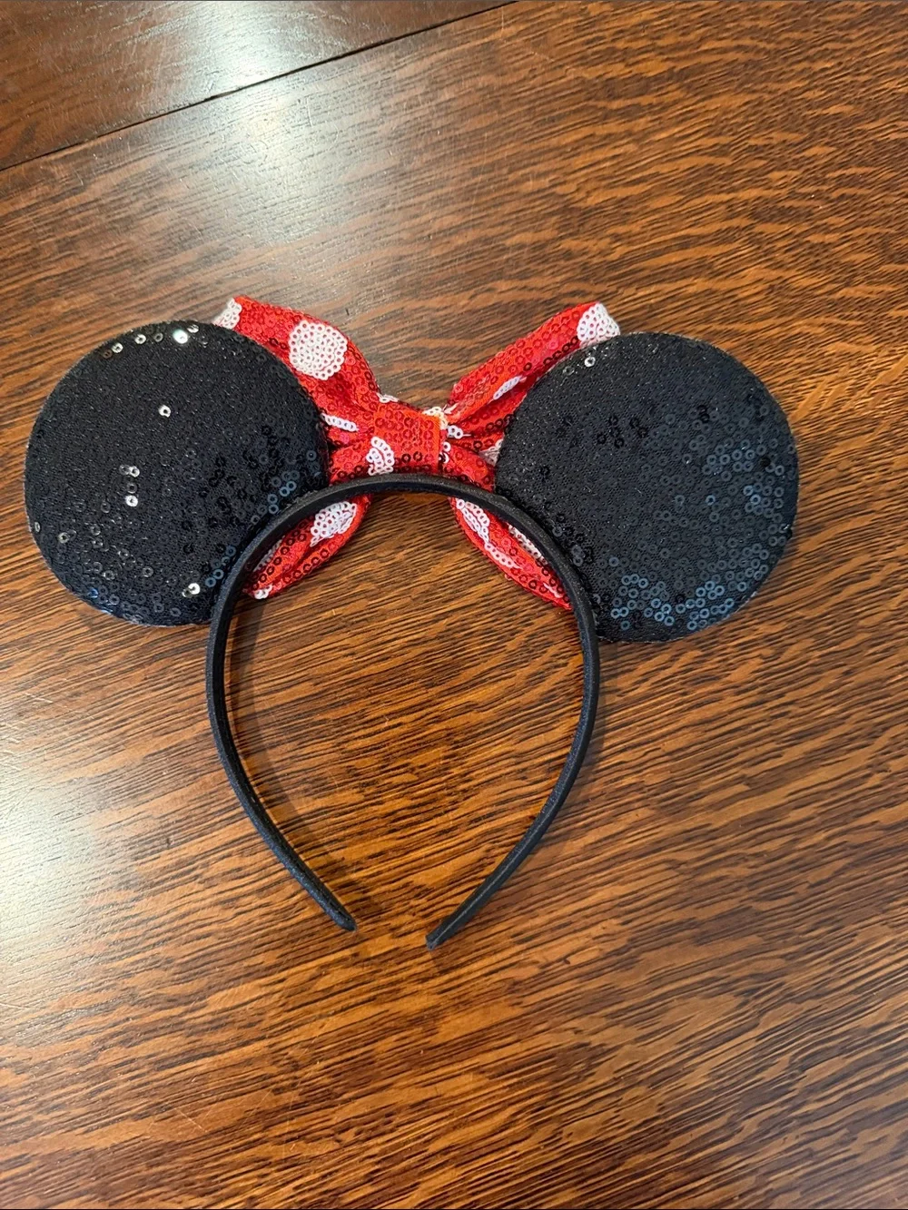 Kids Red Polka Dot Bow Minnie Ear Headband new